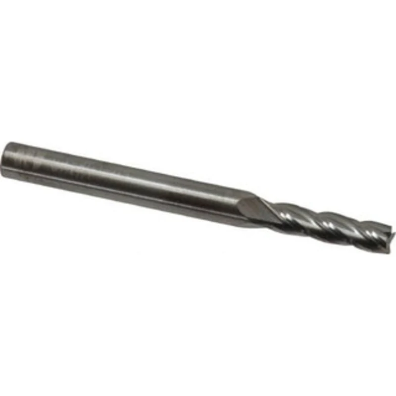 RobbJack 5/32, 9/16 LOC, 3/16 Shank Diam, 2 OAL, 4 Flute, Solid Carbide Square End Mill Single End, Uncoated, Spiral ...